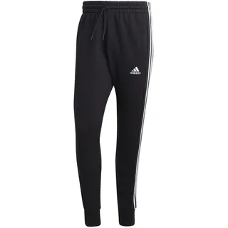 Adidas Essentials French Terry Tapered Cuff 3-Streifen Hose Black / White XS