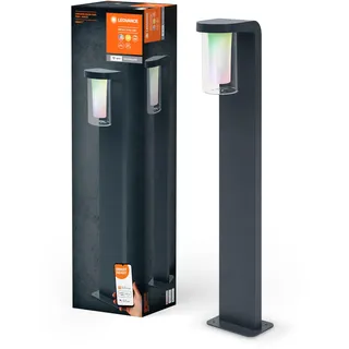 LEDVANCE SMART+ CASCADE 80CM Post - dimmbare LED Standleuchte dunkelgrau für Außen mit hochwertigem Aluminium-Gehäuse, RGB-Farbsteuerung, 10 W, 3000 Kelvin warmweiß, 420 Lumen, IP44