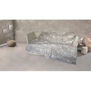 KiNZLER Wohndecke »Mikrofaser XXL "Home"« Kuscheldecke, mit Schriftzug "home sweet home", 220x240 cm, weiß