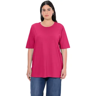 Ulla Popken Ulla Popken, Damen, große Größen, Basic-Shirt, Rundhals Magentapink 62-64