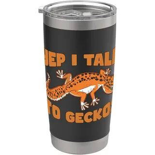 Ja, ich spreche mit Geckos Reptile Keeper Animals Leopardgecko Doppelwandiger Edelstahl-Thermobecher