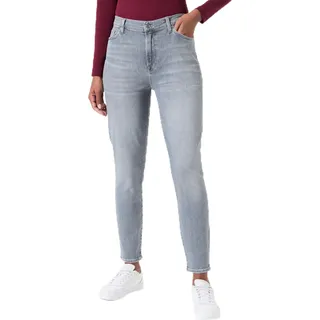 7 For All Mankind Women's HW Skinny SliIllRun Jeans, Grey, XXS