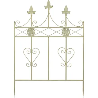 Moritz Rankgitter bodennah 70 x 51 cm Zaun Zaunelement weiß als Stütze für Pflanzen Rankhilfe Metall Deko - Weiß