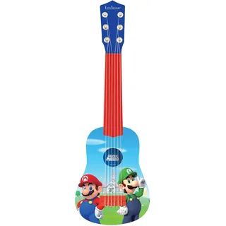 Lexibook Lexibook, Super Mario, Meine erste Gitarre für Kinder, 6 Nylonsaiten, 21“ lang, inkl. Anleitung, blau/rot, K200NI