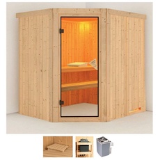 Bild Sauna »Stine«, (Set), 9 KW-Ofen mit integrierter Steuerung beige