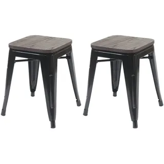 MCW Hocker Holz-Sitzfläche 39 x 45 x 39 cm Schwarz