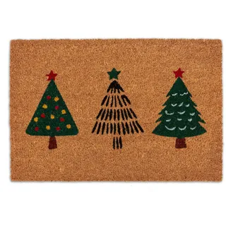 ASTRA Fußmatte "Kokosvelours Tannenbäume 40x60" rechteckig 1,4 mm Höhe Kokos, Natürliches Material, Tannenbaum, Weihnachten, beige