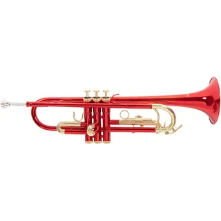 Gewa Roy Benson Bb-Trompete TR-101R (ML Bohrung, Edelstahl Ventile, Goldmessing Mundrohr, elegantes Design, im leichten Rechtecketui, mit Rucksackfunktion), Rot