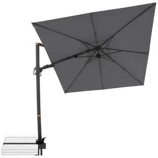 Doppler Ampelschirm , Anthrazit , Metall, Textil , 210x210 cm , 360° drehbar, höhenverstellbar, stabile Strebegelenke, UV-beständig, wetterbeständig , Sonnenschutz, Sonnenschirme