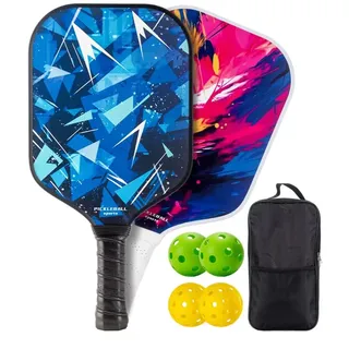 Toplive Pickleball-Schläger Set,Pickleball-Schlägerset mit 2 Schlägern, Pickleball-Schläger aus Fiberglas, 4 Pickleball-Bälle und Aufbewahrungstasche, Geschenk für Pickleball-Anfänger