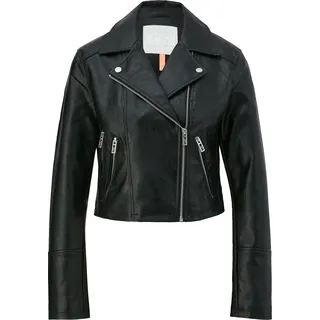 Qs Lederjacke für Damen - Schwarz