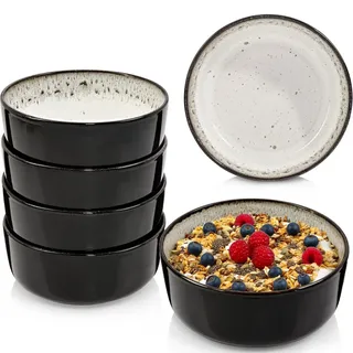 Sänger Schalen SET Sansibar - 6 teilig aus Steingut , Schwarz , Keramik , kratzfest , Geschirr, Schalen & Schüsseln, Dessertschalen