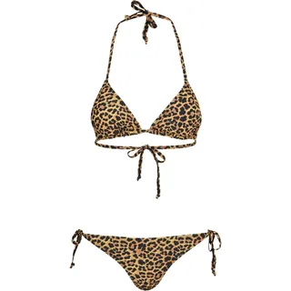 Urban Classics Damen Ladies Animal Bikini Bikini-Set, per Pack Mehrfarbig (Leo 01720), 38 (Herstellergröße: M)