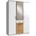 Drehtürenschrank Click 135 x 199 x 58 cm Weiß/Plankeneichefarben