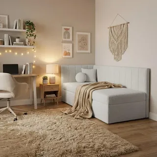 beautysofa RAFI 90 x 200 cm Hellgrau