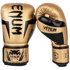 Venum Unisex-Adult Elite Boxhandschuhe, Gold/Schwarz, 16 Oz