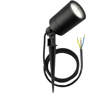 Ledvion - LED gartenlampen fur draußen strom, GU10 Fassung, Schwarz, 5W, IP65, erdspiess für gartenleuchte, Gartenbeleuchtung, wegeleuchten, gartenleuchten mit strom, gartenstrahler
