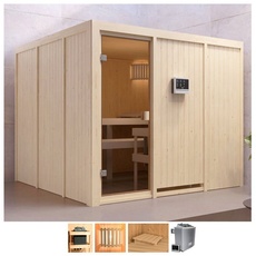 Bild von Sauna »Ferun«, 9-kW-Ofen mit ext. Steuerung, beige