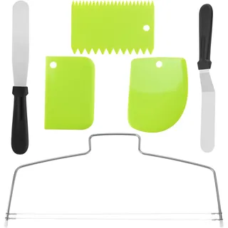 OhebEsx Tortenschneider Set 6-teilig, Tortenbodenschneider & Kuchenschneider Mit Tortenmesser, Professionelle Tortenteiler Für Perfekte Portionen, Ideal Für Backzubehör