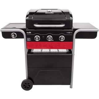 Char-Broil Gas2Coal® 330 Hybrid Grill - 3 Brenner Gas & Kohlegrill mit Seitenbrenner, Schwarz. & Amazon Basics - Gasgrill-Abdeckung - Mittel, Schwarz