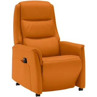 Valdera Fernsehsessel , Orange , Leder , Echtleder , Semi-Anilinleder , 70x107x88 cm , Goldenes M, Made in Eu , Lederauswahl, Stoffauswahl, Relaxfunktion, Netzbetrieb, Aufstehhilfe , Wohnzimmer, Sessel, Fernsehsessel
