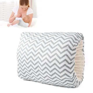 AWAVM Kuscheliges Wiegenkissen, weiches Baumwollkissen, gemütliches Armkissen für Baby, Still-Kopfstützkissen, Anti-Spucken, Stillen und Flaschenfütterung, Armkissen, Geschenk für Mütter (graue feine