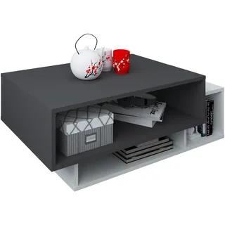 Beistelltisch VCM "Holz Sofatisch Couchtisch Wohnzimmertisch Runila", grau (weiß, anthrazit), Tische, Beistelltisch