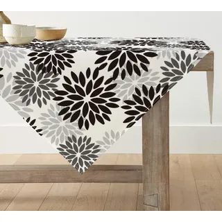 Artoid Mode Blumen Schwarz Dahlien Halloween Tischwäsche, Saisonnal Herbst Küche Tisch Dekoration Drinnen Urlaub Party Dekor 85x85 cm