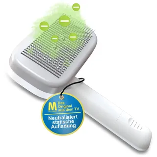 PiddiPet IonBrush - Ionen Tierhaarbürste elektrisch - Fellbürste gegen Verfilzungen & Unterwolle für Hunde & Katzen - reduziert statische Aufladung & lose Haare - sanft, selbstreinigend, hautschonend