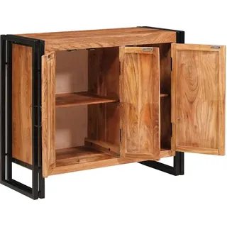vidaXL Sideboard mit Türen Braun Massivholz Akazie und Metall - Braun