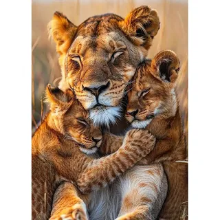 MXJSUA Löwen Diamond Painting Set, Tiere 5D Diamant Painting Bilder 30x40 cm mit Diamond Painting Zubehör für Erwachsene, Crystal Art Wand Deko