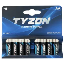 TYZON AA-Alkaline Batterien, 8 Stück - Langlebige Einwegbatterien für Haushalts- und Elektronikgeräte