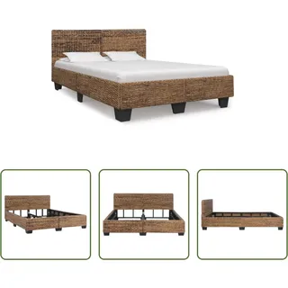 The Living Store Bettgestell Natur Rattan 160 x 200 cm - Braun
