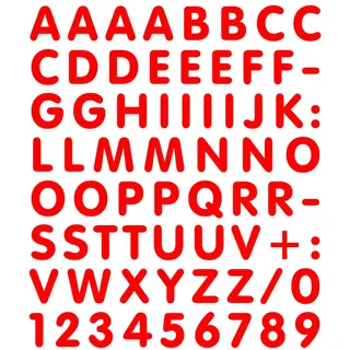 4R Quattroerre.it Set Buchstaben Zahlen Aufkleber rot