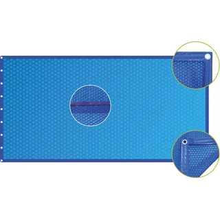 Solarplane, Solarfolie für Pool oval, Größe wählbar, 400 μm, Rand umsäumt Luftpolster-Abdeckplane oval für Becken 320 x 525 cm blau, 400 μm - Blau