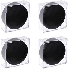 BTSKY 4 Stück quadratische transparente stapelbare Hockey-Puck-Halter – Kunststoffwürfel, Eishockey-Puck-Box, Vitrine für Erinnerungsstücke, Aufbewahrungsbox, Aufbewahrungsbox, Halter für Eishockey