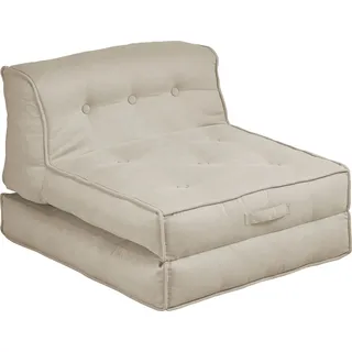 Home Affaire Lounge-Sessel Pia 106 x 95 x 0 cm Beige mit Schlaffunktion und Pouf-Funktion