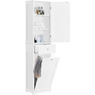 Große Badezimmer-Schrank mit Waschbecken und Ablage - Raumsparende Bodenschrank für Handtücher und Toilettenbedarf