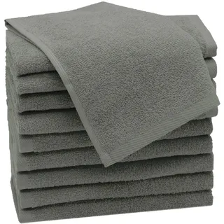 Zollner Gästetücher, 10er-Set, 30x50 cm, 100% Baumwolle, Grau , Taupe , Textil , 30x50 cm , Oeko-Tex® Standard 100 , Heimtextilien, Badtextilien, Gästehandtücher