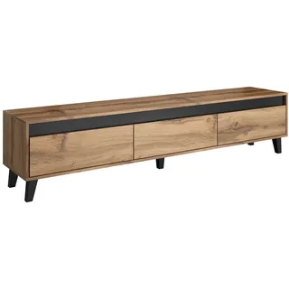Mirjan24 Nord TV-Lowboard 185x42x38 cm Wotan Eiche/Grau Holzwerkstoff