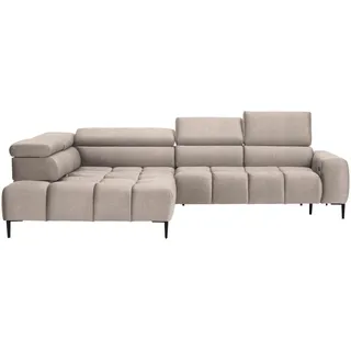 Welnova Ecksofa , Beige , Textil , Uni , Ottomane links, L-Form , 300x216 cm , Made in Eu , Typenauswahl, Stoffauswahl, seitenverkehrt erhältlich, Hocker erhältlich, Rücken echt , Wohnzimmer, Sofas & Couches, Wohnlandschaften, Ecksofas