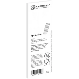 Spiegelau & Nachtmann, 4-teiliges Glastrinkhalm-Set, 15 cm, 102948
