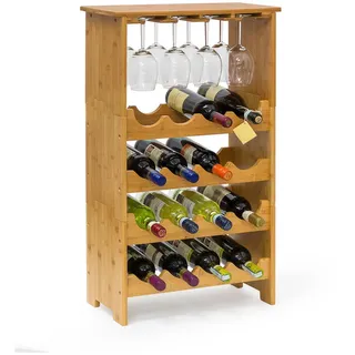 Relaxdays Weinregal , Hellbraun , Holz , 50x84x24 cm , Weinregale