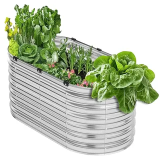 Vevor Hochbeet aus Metall 120 x 57,5 x 56 cm Silber