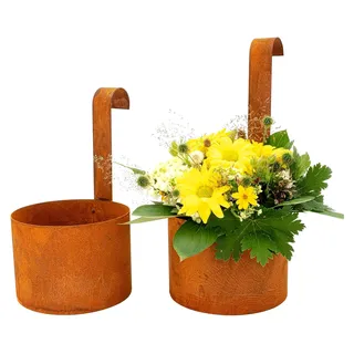 Blumentopf hängend im 2er Set Gartendeko Rost Balkon Deko Outdoor Deko Hängetopf