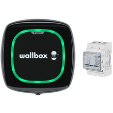 Wallbox Pulsar Plus, Solar-Ladepaket, Elektrofahrzeug-Ladegerät (22 kW, 5 Meter, Typ 2, WiFi, Bluetooth, OCPP, Innen-/Außenbereich), Schwarz + Power Boost, dreiphasig