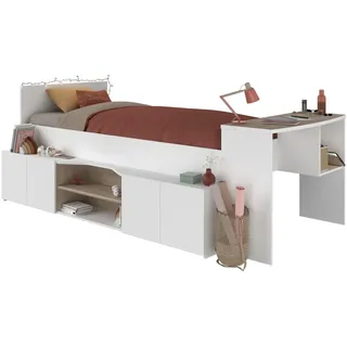 Parisot Hochbett Cleo 90 x 200 cm Eiche weiß
