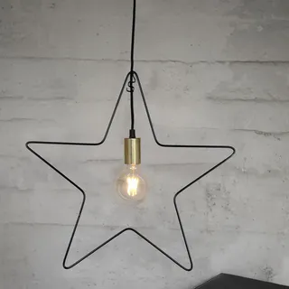 STAR Trading Stern Metall Ramsvik 50cm schwarz/messing innen - Schwarz, Gold