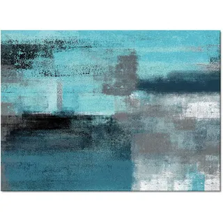 KITHOME 20210514huzhiyuanKTSHZF02593MDKBKTE Moderner rutschfester Teppich, türkis und grau, abstrakte Kunstmalerei, blaugrün, bedruckte Teppiche, Karnevalsgummirückseite, Wohnzimmermatten, rechteckig,