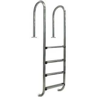 Gre 40274 - Rutschfeste Poolleiter für eingelassene Pools, mit 4 Stufen, aus Edelstahl, Höhe 183 cm
